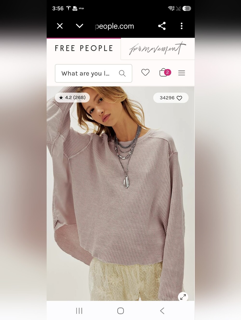 49. NWT Free People Baby Blue One Blake Thermal Top